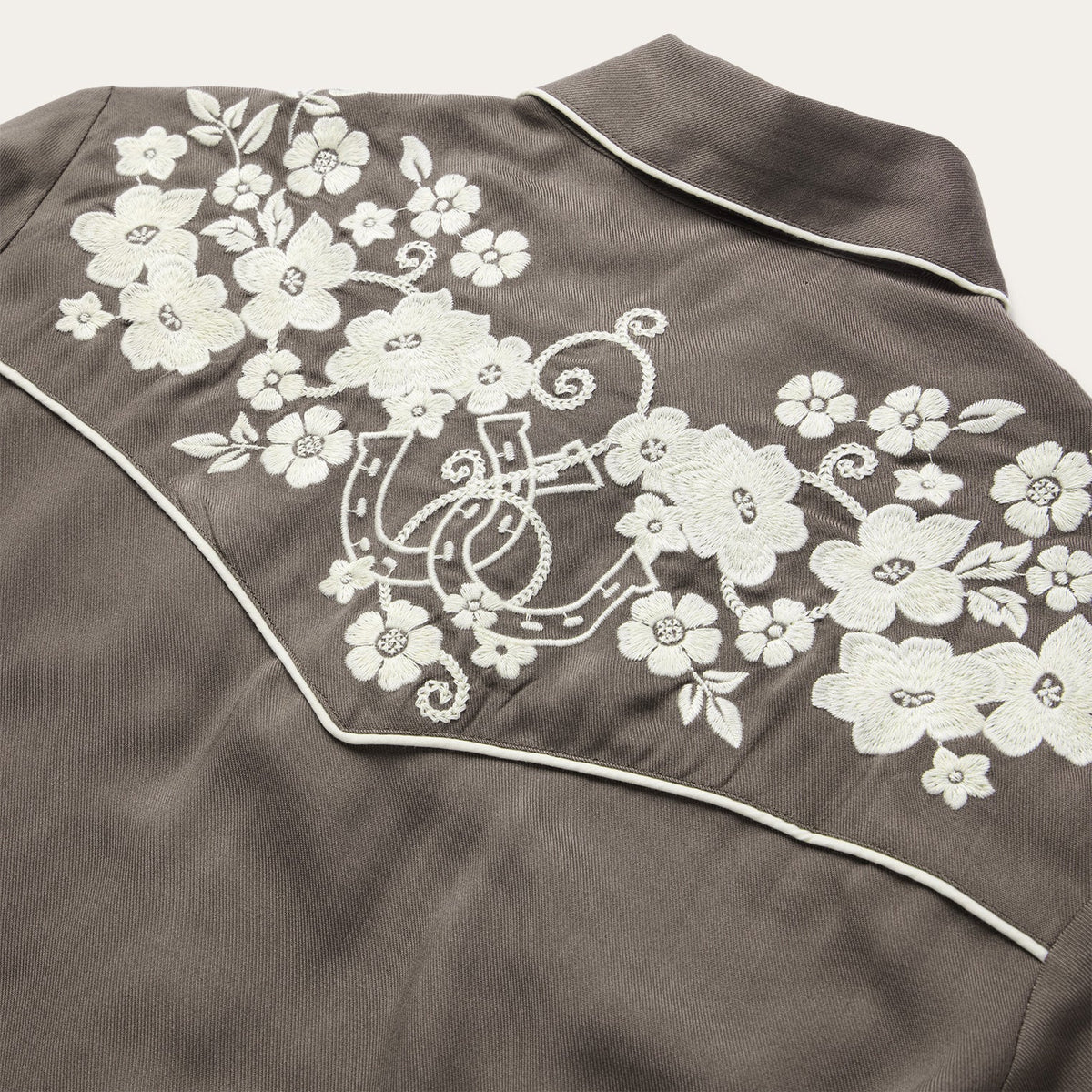 Embroidered Retro Western Shirt Brown - Stetson