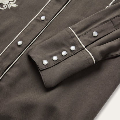 Embroidered Retro Western Shirt Brown - Stetson