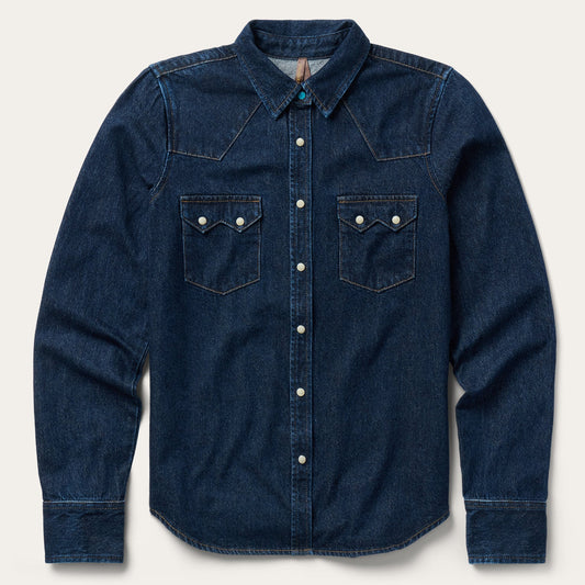 Raw Denim Western Shirt Blue - Stetson