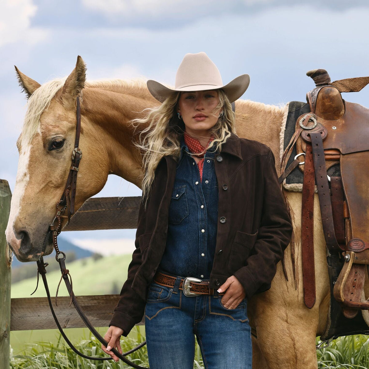 Raw Denim Western Shirt Blue - Stetson