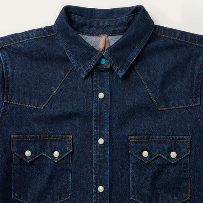 Raw Denim Western Shirt Blue - Stetson