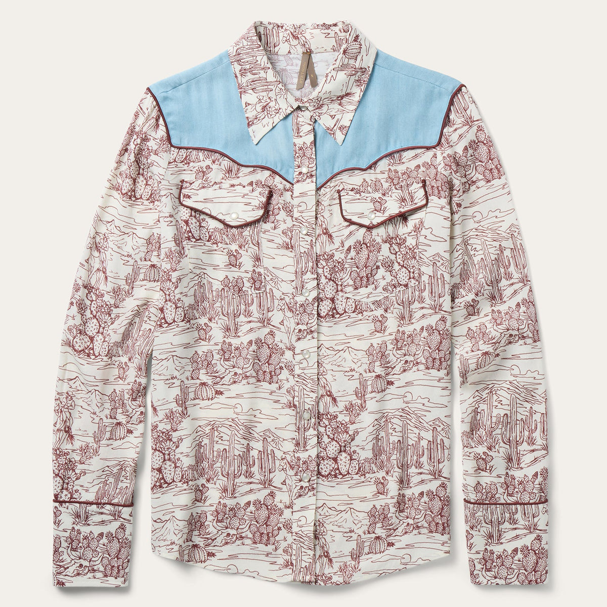 Desert Toile Print Shirt White - Stetson