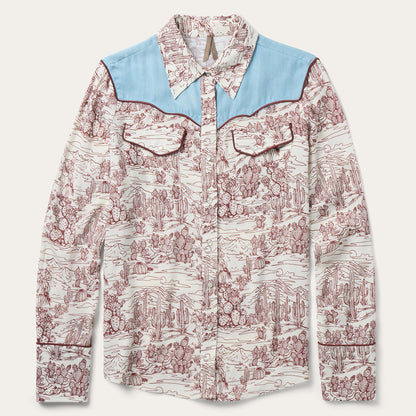 Desert Toile Print Shirt White - Stetson