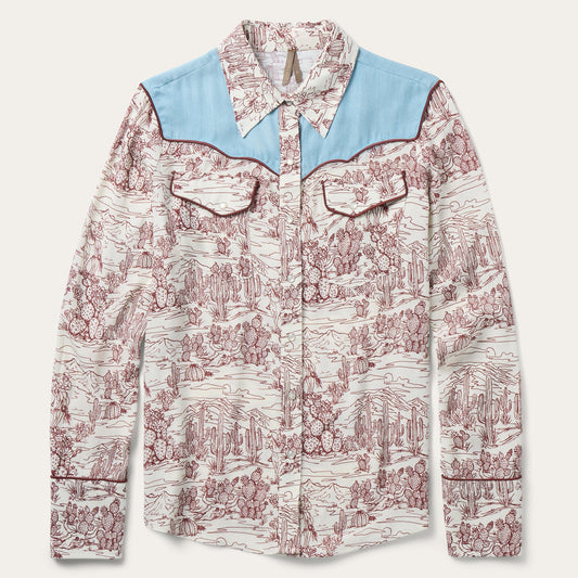 Desert Toile Print Shirt White - Stetson