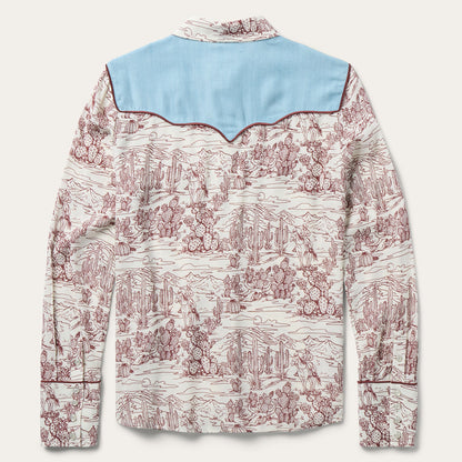 Desert Toile Print Shirt White - Stetson