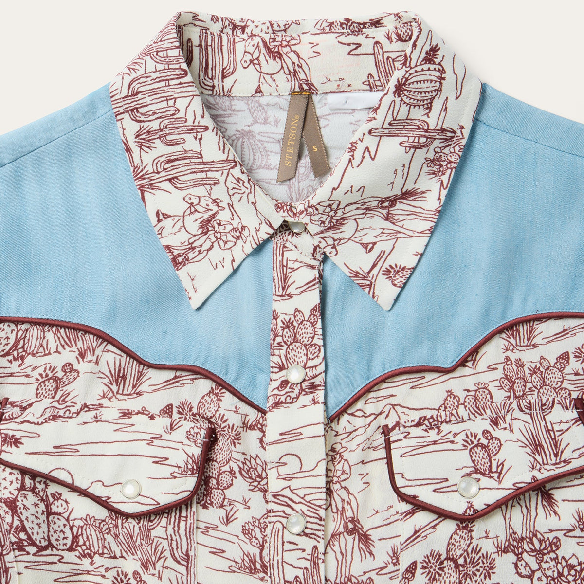 Desert Toile Print Shirt White - Stetson