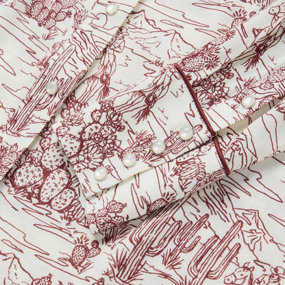 Desert Toile Print Shirt White - Stetson