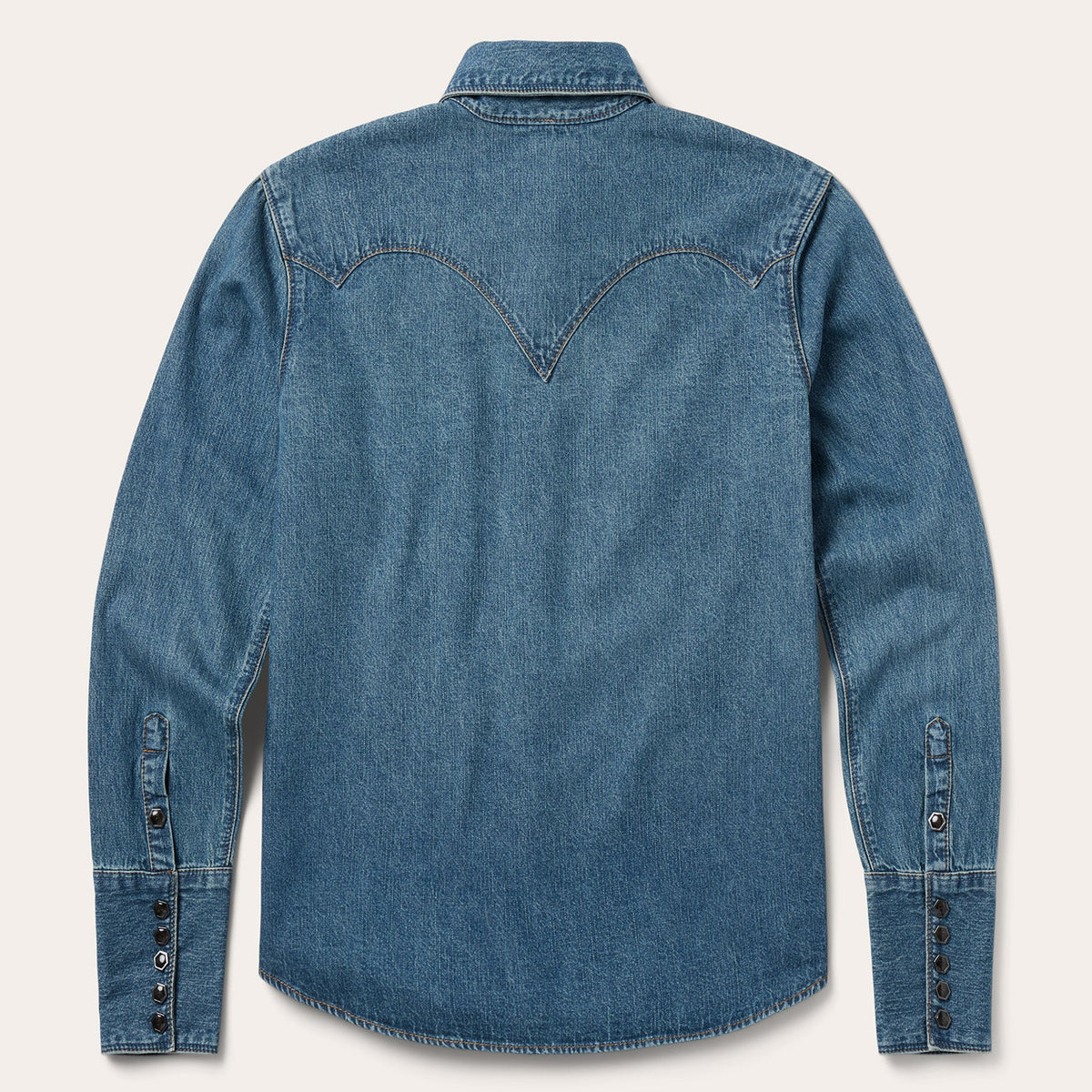 Chocolate Snap Western Denim Shirt Blue - Stetson