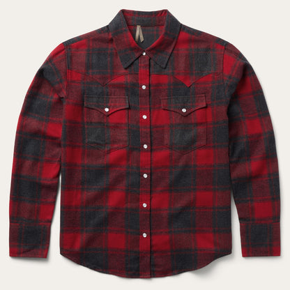 Buffalo Plaid Flannel Western Shirt Red - Stetson