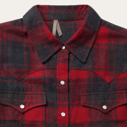 Buffalo Plaid Flannel Western Shirt Red - Stetson