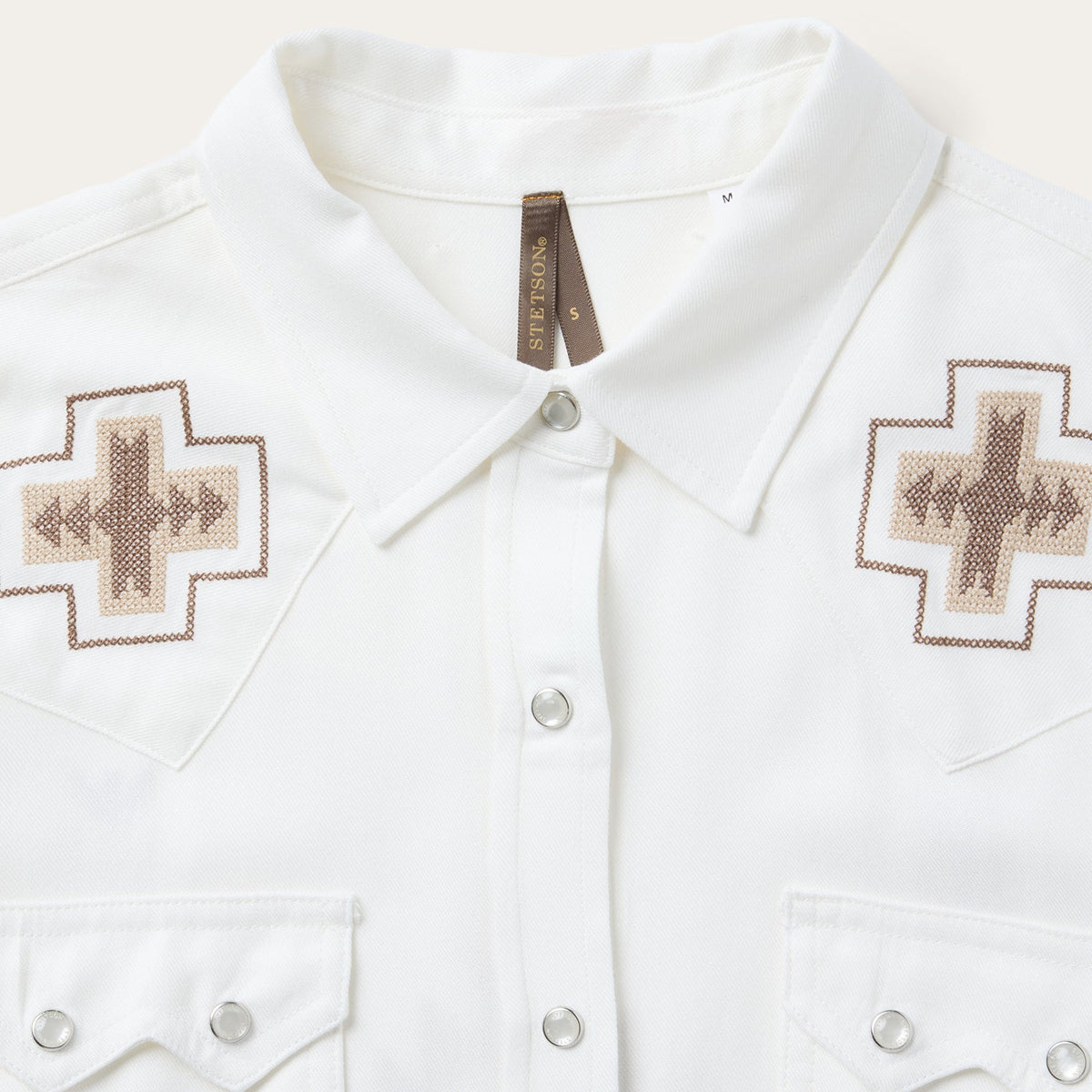 Embroidered Western Shirt White - Stetson