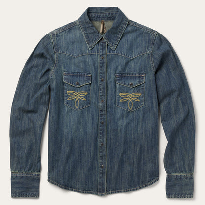 Dirty Denim Boyfriend Fit Shirt Blue - Stetson