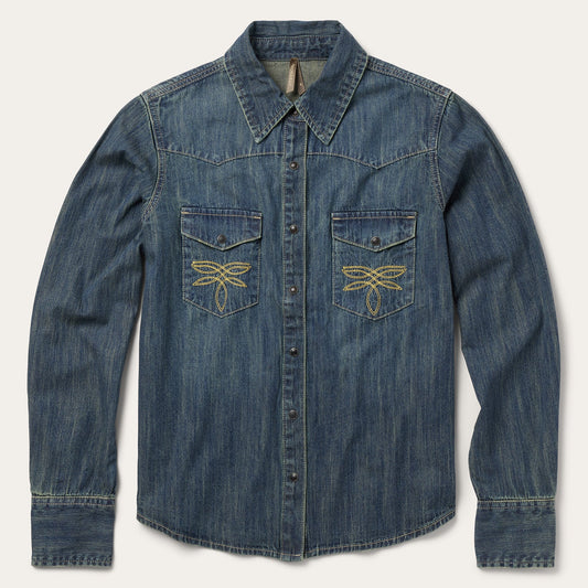 Dirty Denim Boyfriend Fit Shirt Blue - Stetson