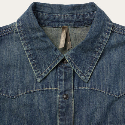Dirty Denim Boyfriend Fit Shirt Blue - Stetson