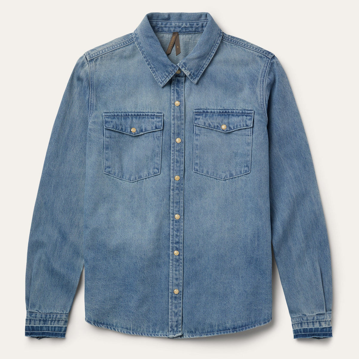 Loose Fit Denim Snap-Front Shirt Blue - Stetson