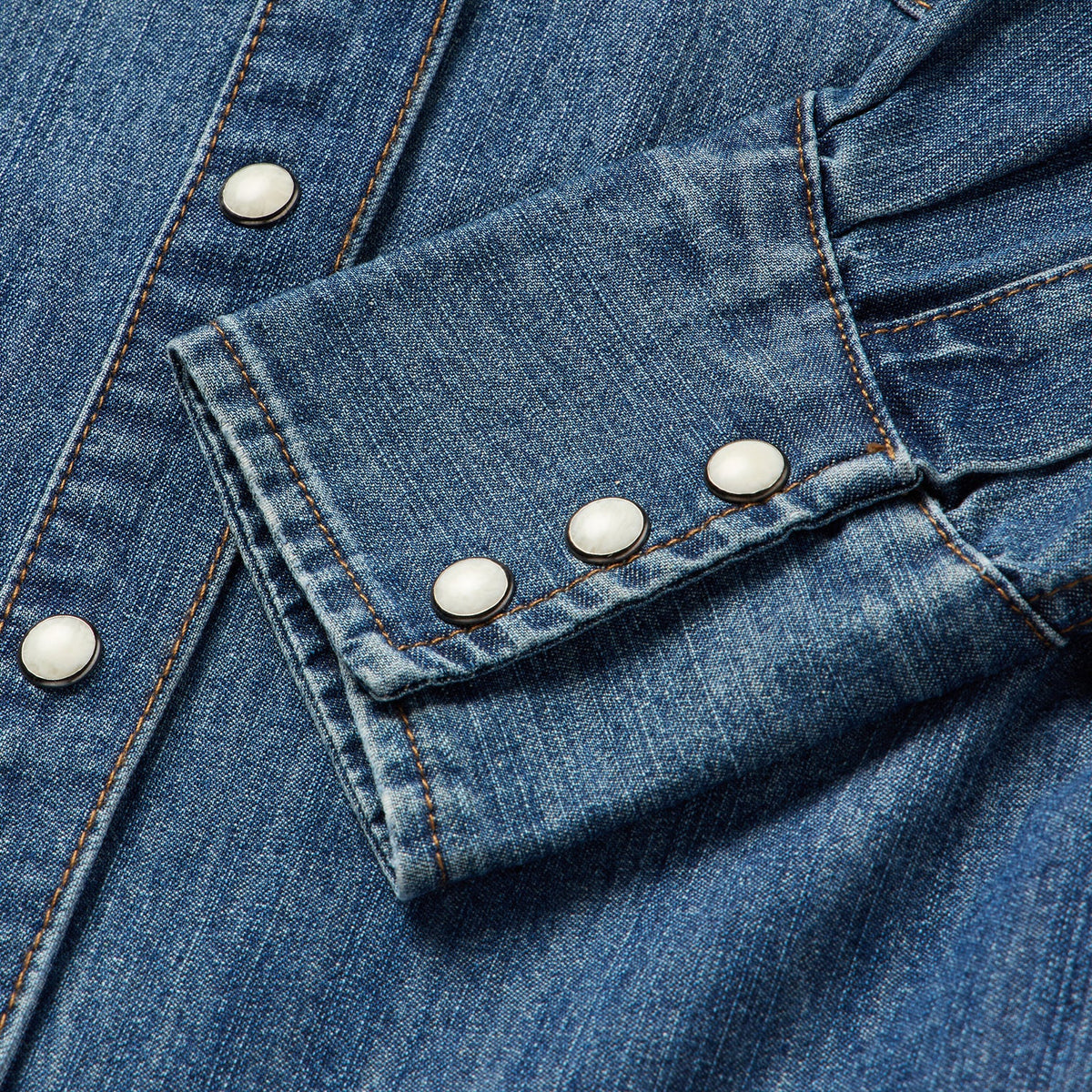 Piped Dark Denim Western Shirt Blue - Stetson