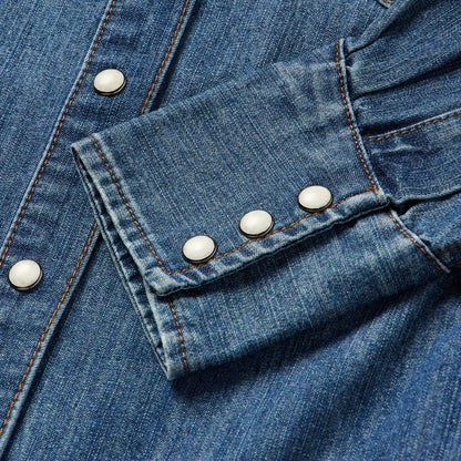 Piped Dark Denim Western Shirt Blue - Stetson