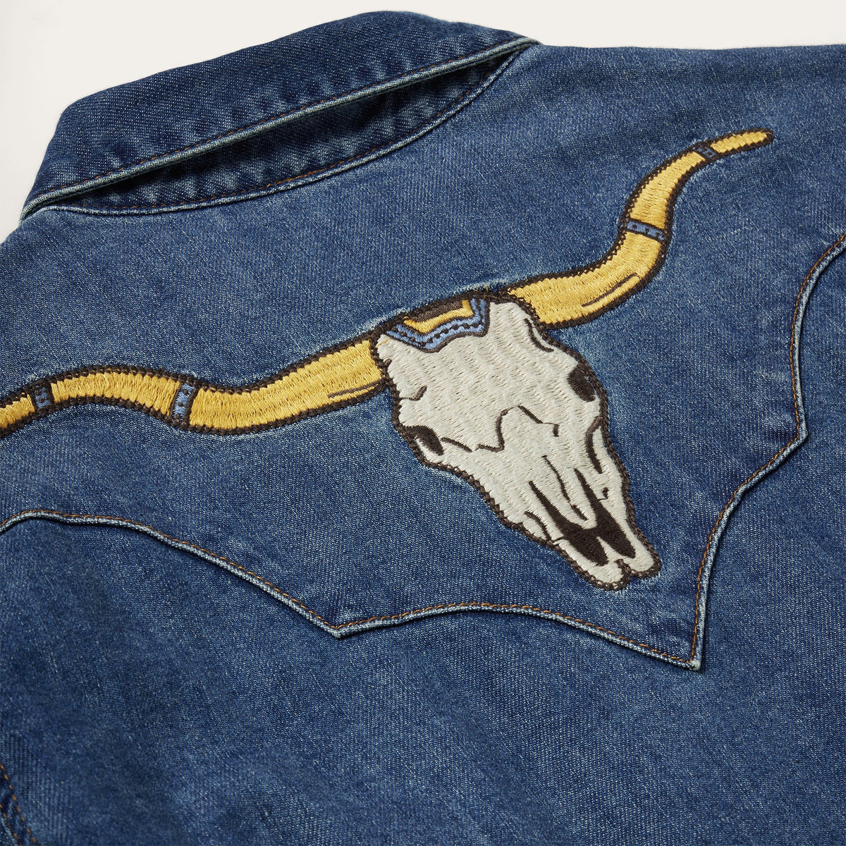 Embroidered Dark Denim Western Shirt Blue - Stetson