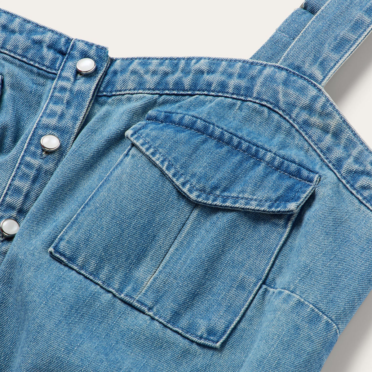 Button Front Denim Tank Top Blue - Stetson