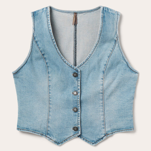 Light Rinse Denim Vest Blue - Stetson