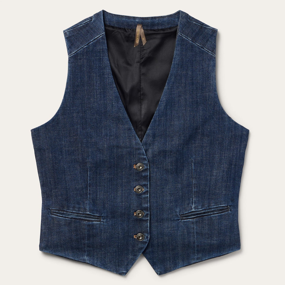 Dark Wash Stretch Denim Vest Blue - Stetson