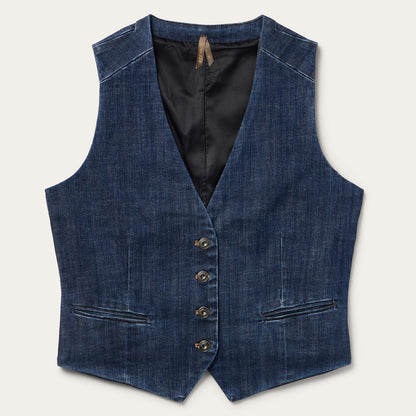 Dark Wash Stretch Denim Vest Blue - Stetson