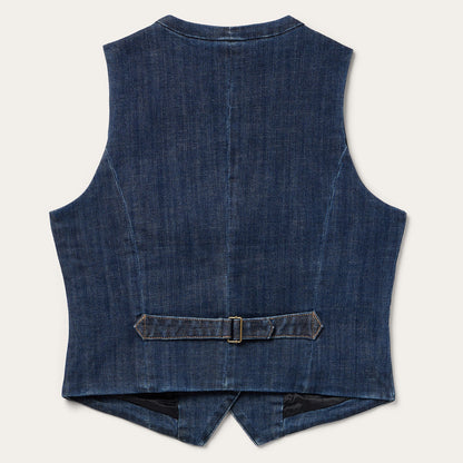 Dark Wash Stretch Denim Vest Blue - Stetson
