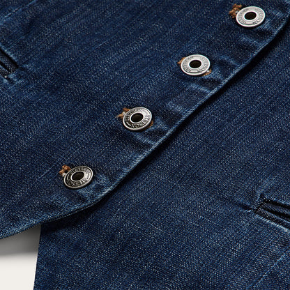 Dark Wash Stretch Denim Vest Blue - Stetson