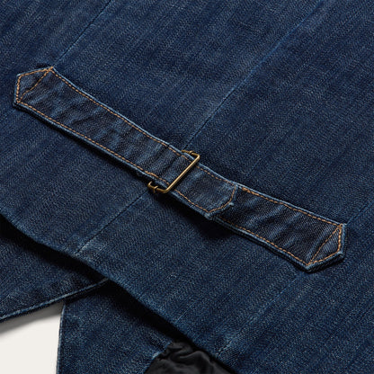 Dark Wash Stretch Denim Vest Blue - Stetson