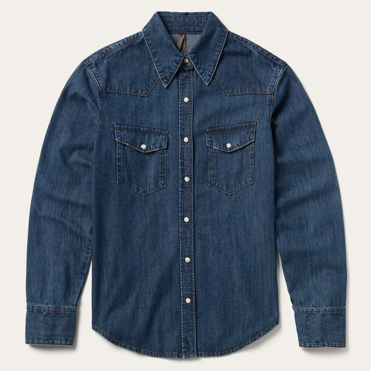 Dark Denim Snap Western Shirt Blue - Stetson