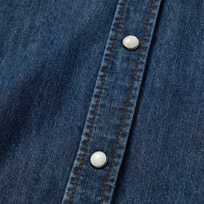 Dark Denim Snap Western Shirt Blue - Stetson