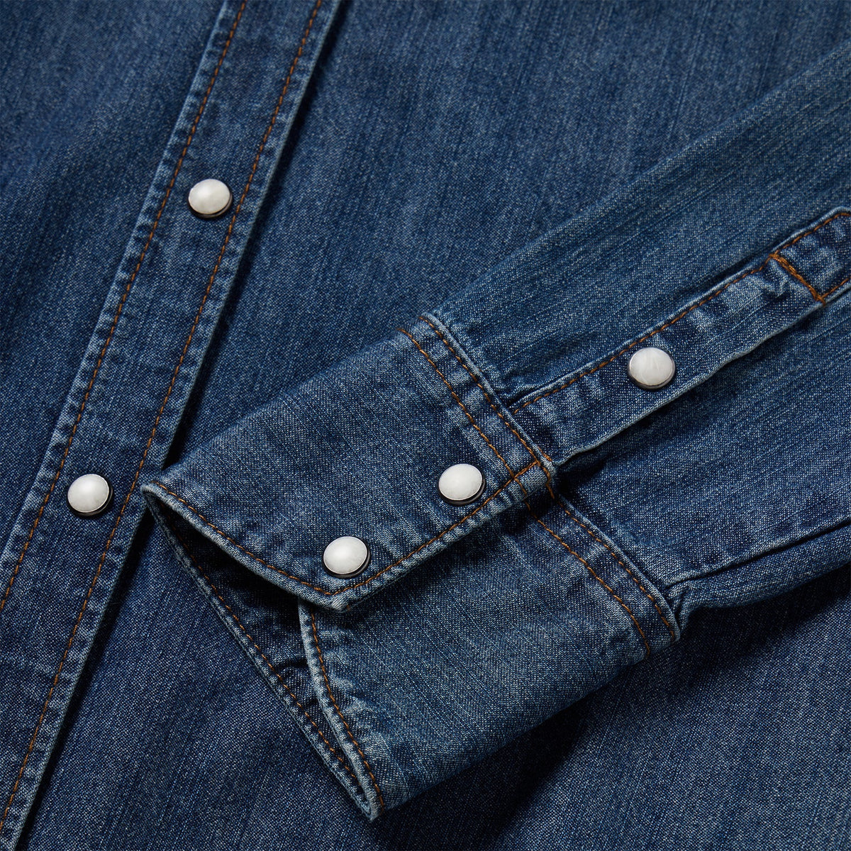 Dark Denim Snap Western Shirt Blue - Stetson