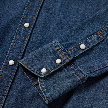 Dark Denim Snap Western Shirt Blue - Stetson