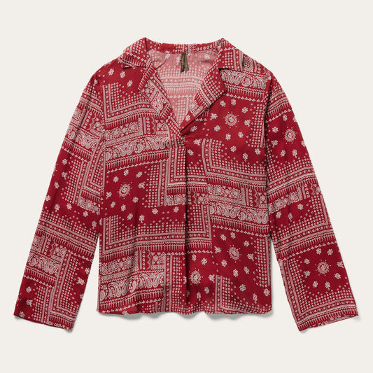 Red Bandana Patchwork Blouse Red - Stetson
