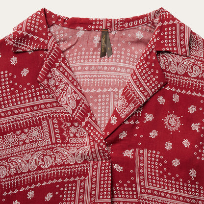 Red Bandana Patchwork Blouse Red - Stetson