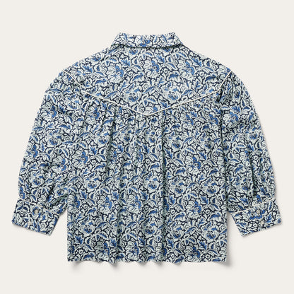 Indigo Tapestry Print Blouse Blue - Stetson
