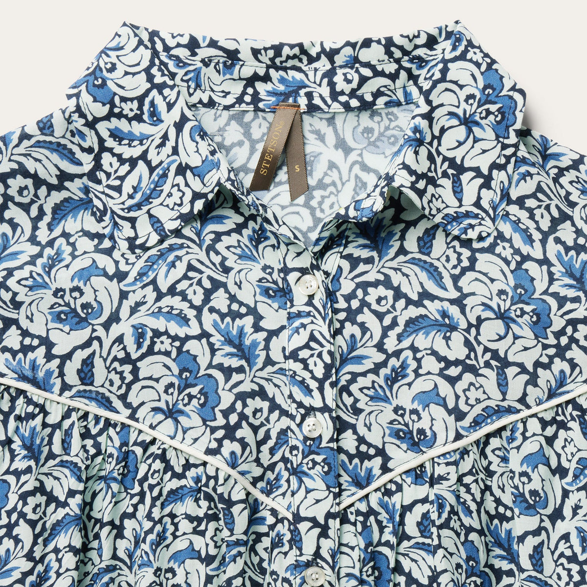 Indigo Tapestry Print Blouse Blue - Stetson