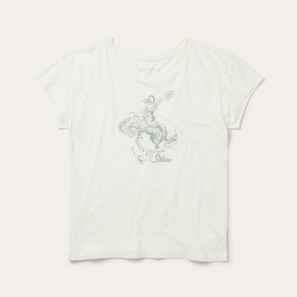 Bucking Cowgirl Graphic Tee White - Stetson