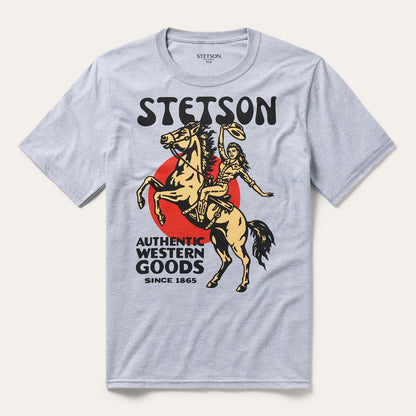 Cowgirl Hat Tip Graphic Tee Grey - Stetson