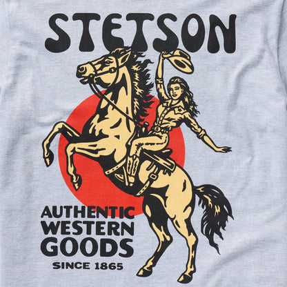 Cowgirl Hat Tip Graphic Tee Grey - Stetson