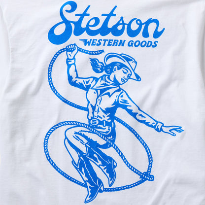 Roping Cowgirl Graphic Tee White - Stetson