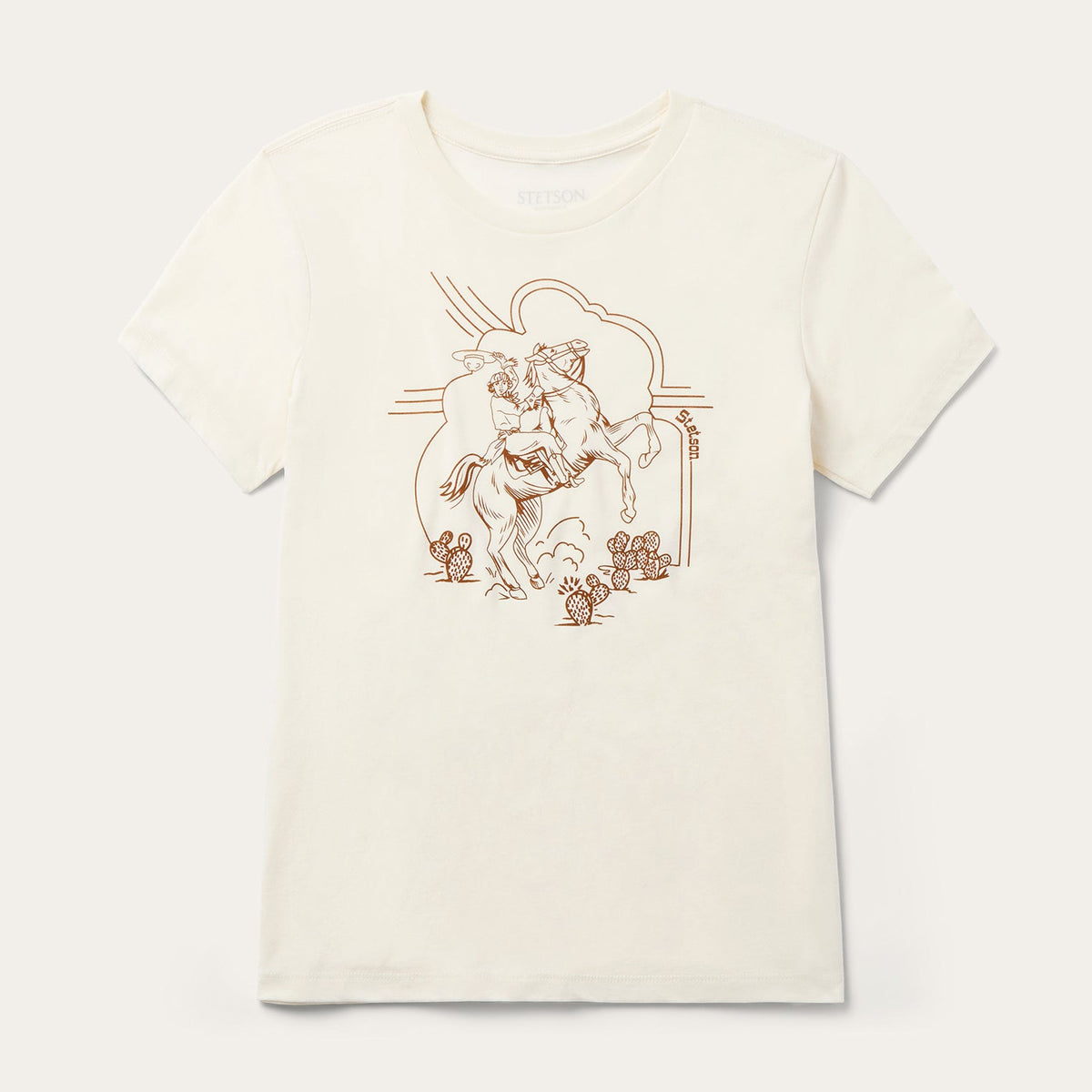 Rearing Cowgirl Graphic Tee White - Stetson