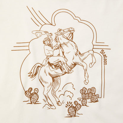 Rearing Cowgirl Graphic Tee White - Stetson
