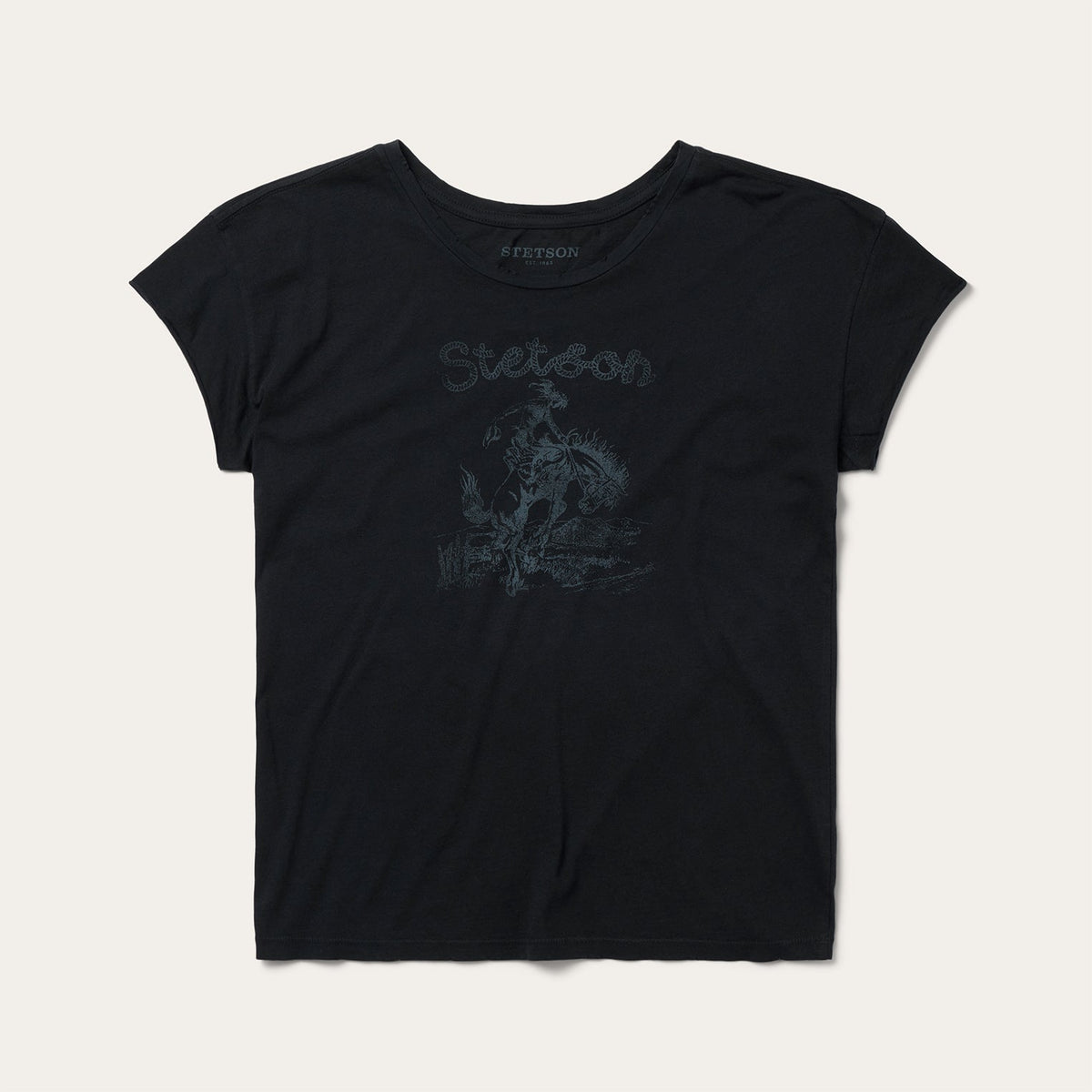 Bucking Cowboy Graphic Tee Black - Stetson