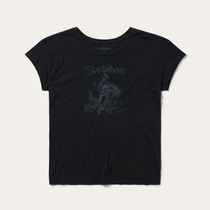 Bucking Cowboy Graphic Tee Black - Stetson