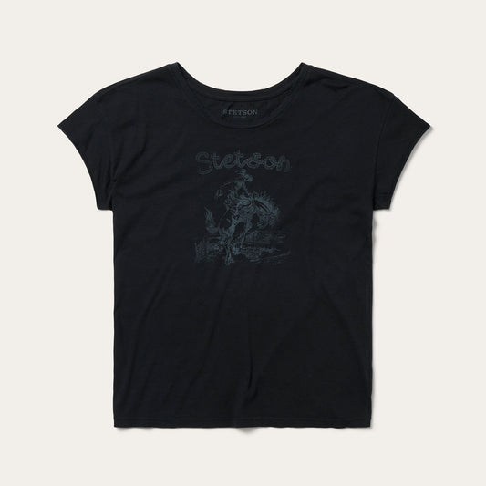 Bucking Cowboy Graphic Tee Black - Stetson