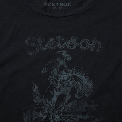 Bucking Cowboy Graphic Tee Black - Stetson