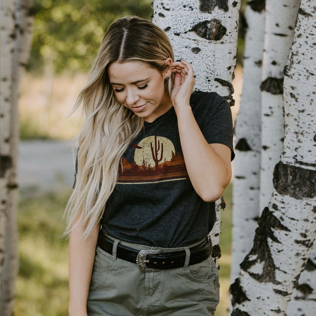 Riding Into The Sunset Graphic Tee Grey - Stetson