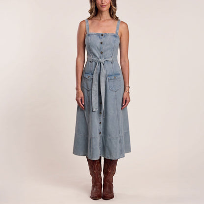 Denim Button Front Dress Blue - Stetson