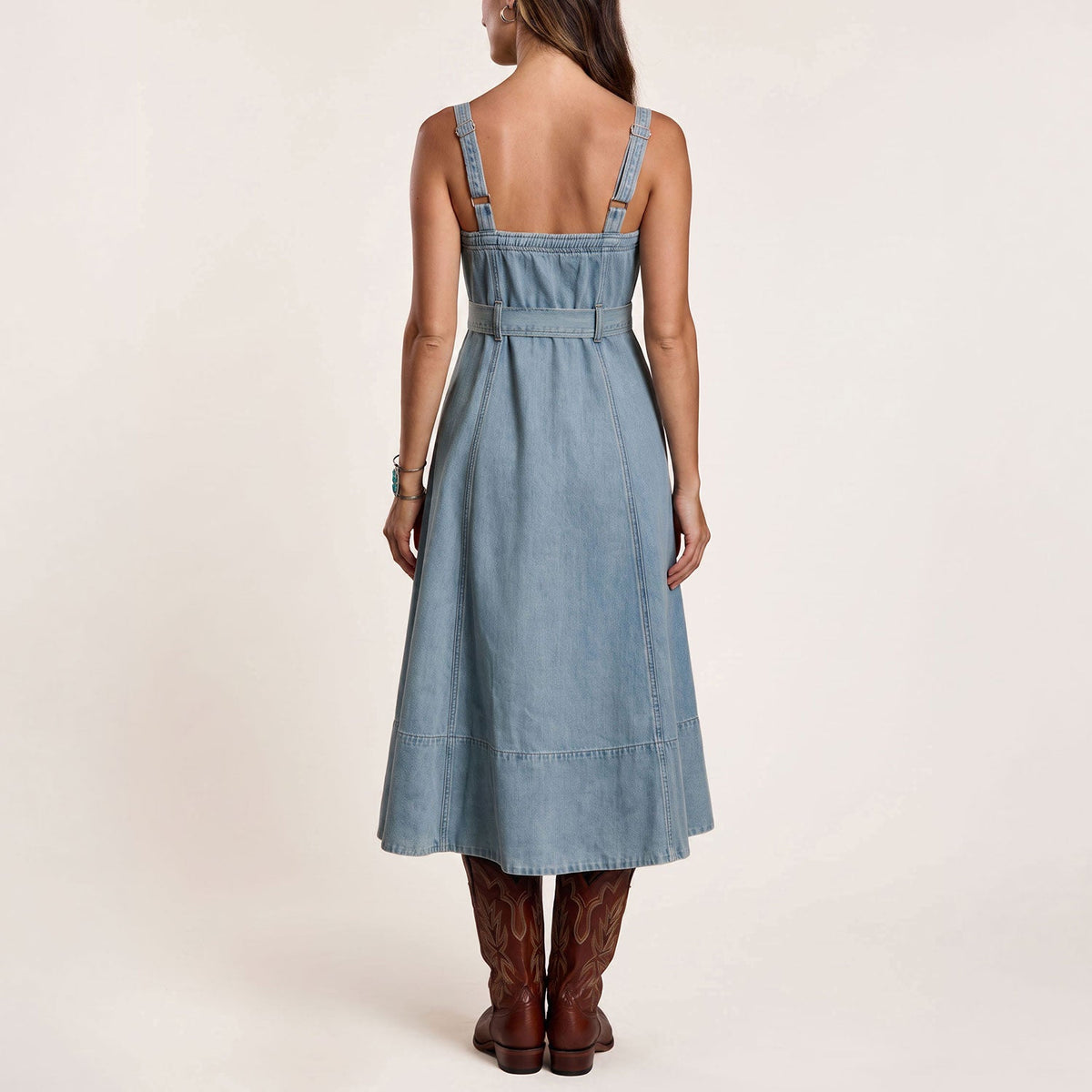 Denim Button Front Dress Blue - Stetson